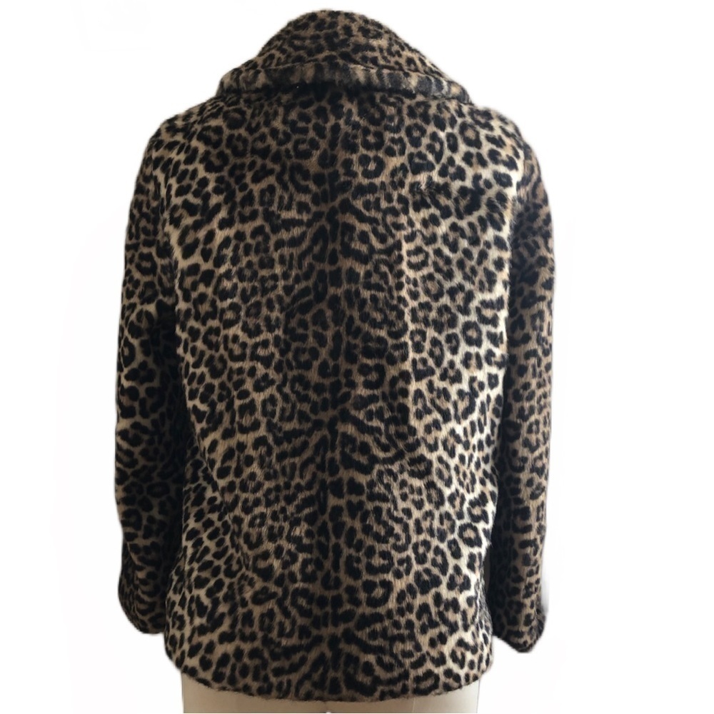 𝅺fairmoor vintage 1970s faux leopard fur jacket size small - Picture 4 of 9